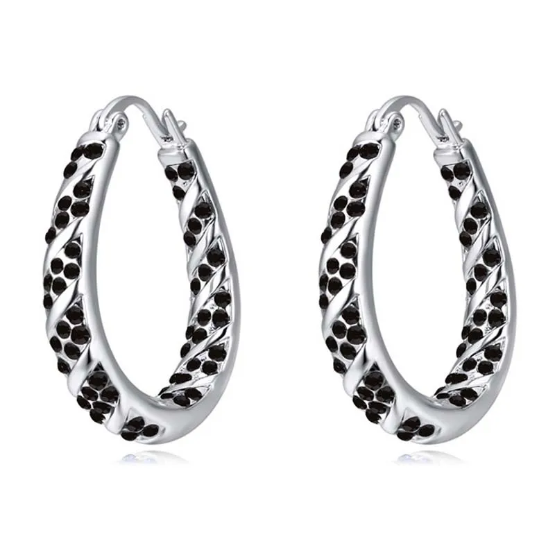 Unisex Hoop Earrings Black Hoop Earrings Made With Genuine Czech