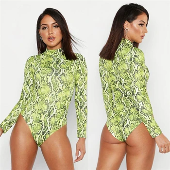 

Bodysuit S-XXL Women Long Sleeve Romper Tops Sexy Clubwear Bodycon Party Jumpsuit New Classy Fashion Leopard Hot Popular