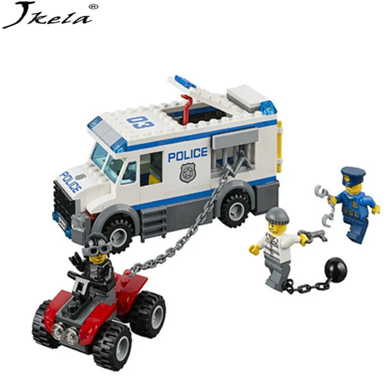 

New 198pcs BELA City Police Prisoner Transporter Building Blocks Bricks Toys Compatible LegoINGly Police Children Model Gifts