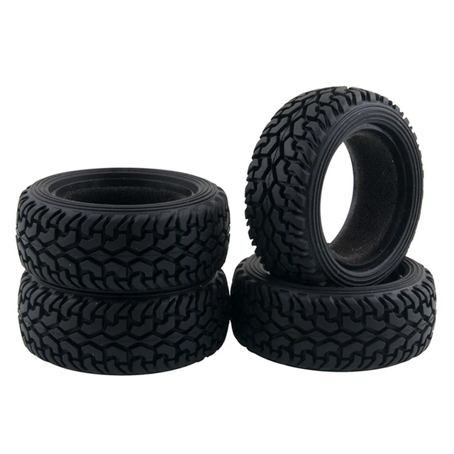 Cheap 4PCS High Performance RC Rally Car Black Grain Rubber Tyre Wheel Tires for 1:10 4WD RC On Road Car Tamiya HSP HPI Kyosho