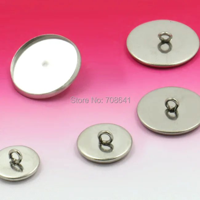 10pc stainless steel Blank Cabochon Pendant Base Cameo Pendants Bases Tray Blank Round Connector Cabochon Blank Settings Bezel Trays