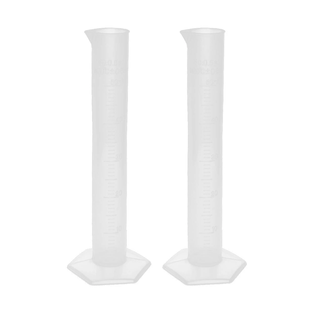 

Affordable 2pcs 50ml Transparent Plastic Graduated Cylinder Lab Measuring Cup