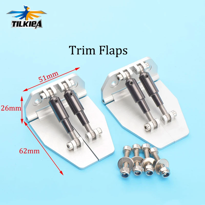 

A Pair Of High Quality Adjustable Trim Flaps 51*62mm For Nitro Gas RC Model Boat
