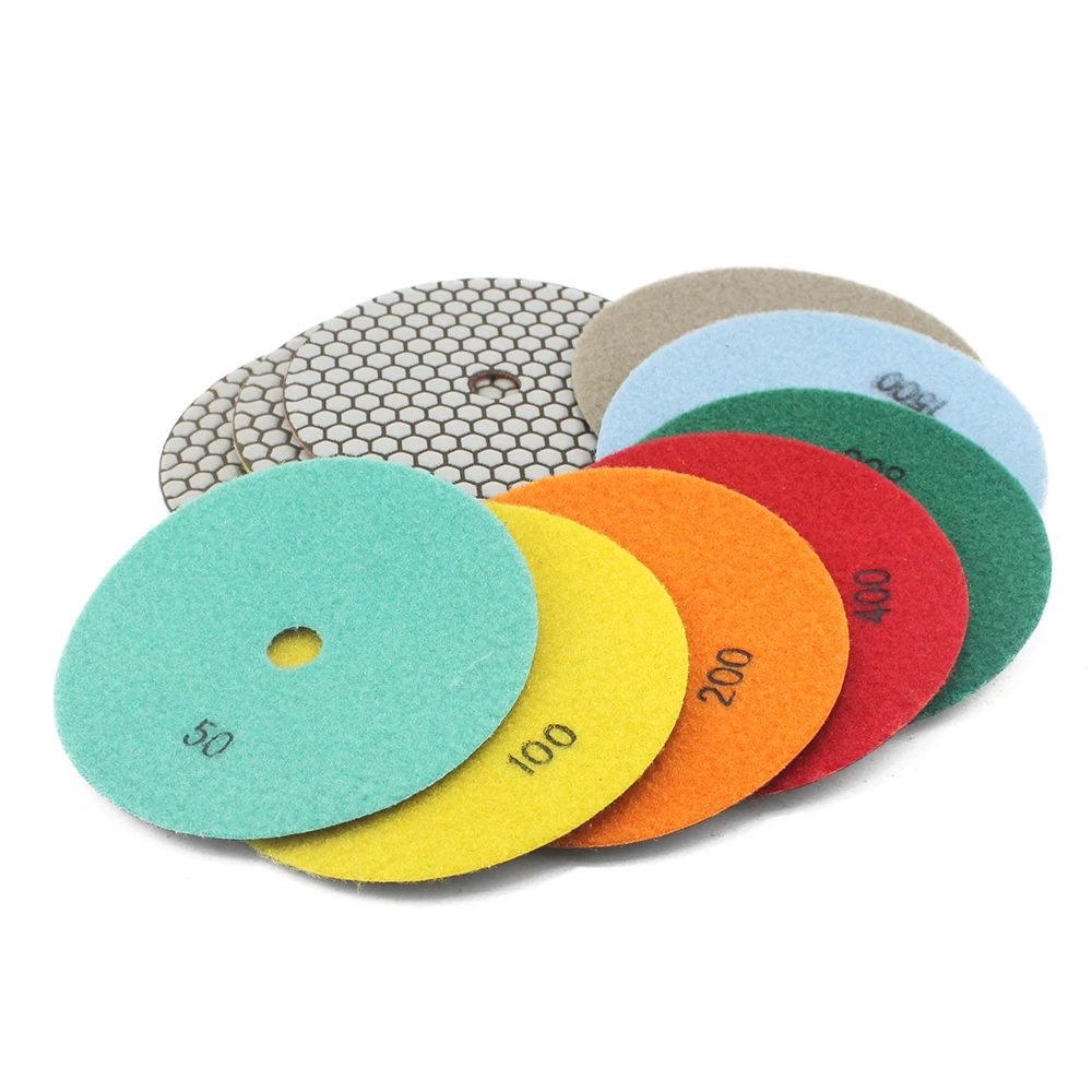Grit50#-3000# 10Pieces/lot 150mm 6inch Flexible Diamond Dry Polishing Pads For Granite Marble Stone Processing Abrasive | Инструменты