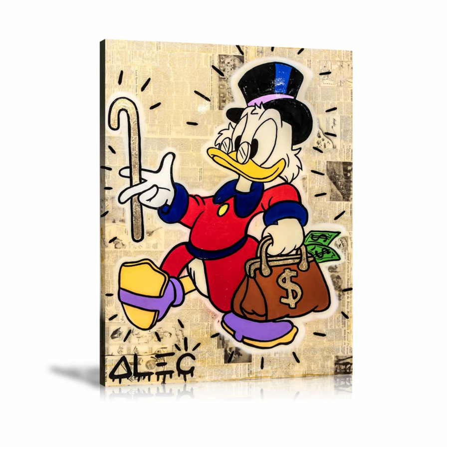 

Alec Monopolys Uncle Scrooge Money HD Wall Art Canvas Poster Print Canvas Painting Decorative for Office Living Room Home Decor
