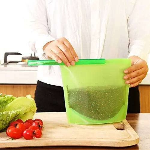 4 шт./компл. 1000 мл Кухня Еда герметичная сумка для хранения многоразового использования холодильник свежий сумки силиконовые фрукты мясо овощей контейнер органайзер B4