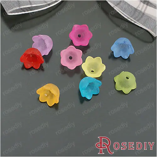 

Wholesale 9*7mm Random Mix Colours Flower Acrylic Beads Diy Jewelry Findings Accessories 120g Roughly 480 Pieces(JM5390)
