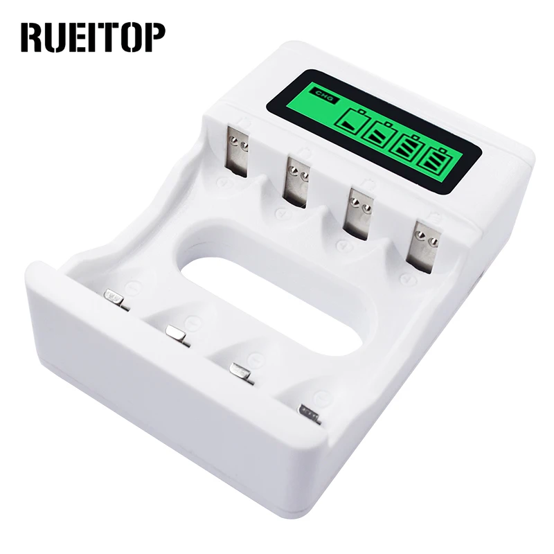 RUEITOP Интеллектуальный 4 слота USB умный ЖК аккумулятор зарядное устройство Зарядка