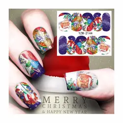 FWC рождественские наклейки для ногтей Горячие DIY Дизайн ногтей Красота цветок воды стикеры s Ногти украшения наклейки инструменты 2144