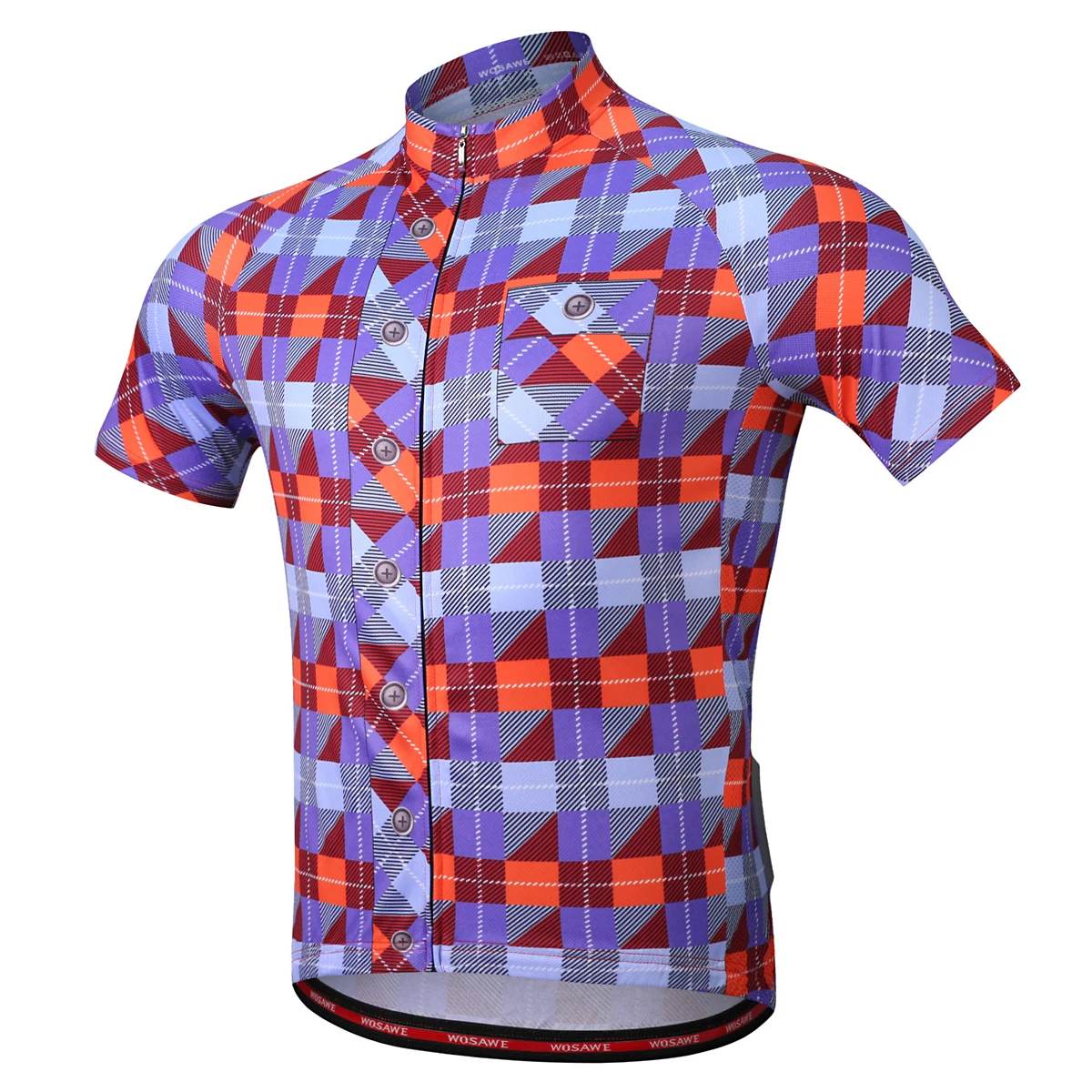 WOSAWE Grid Pattern Cycling Jersey Men Short Sleeve Bicycle Bike Clothing Top Maillot Summer Breathable Slim Downhill MTB Jersey WOSAWE Grid Pattern Cycling Jersey Men Short Sleeve Bicycle Bike Clothing Top Maillot Summer Breathable Slim Downhill MTB Jersey