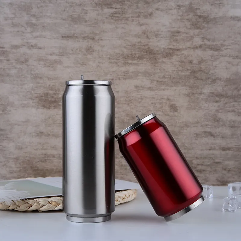 Insulated Water Bottle 300/500ml Stainless Steel Beverage Can Thermos
