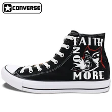 Black Converse All Star Women Men Shoes California Faith No More Design Hand Painted Shoes High Top Woman Man Sneakers Gifts