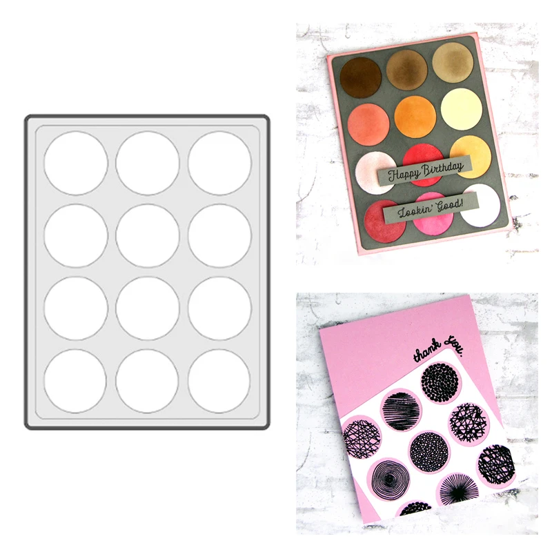 

Naifumodo Circle Background Metal Cutting Dies New 2019 Rectangle Craft Die Scrapbooking for Card Making DIY Embossing Diecut