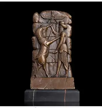 

Art Bronze sculpture home decoration Bronze Abstract Relief Embossment desk Figurine Christmas Decor Decorative Wall Plaque