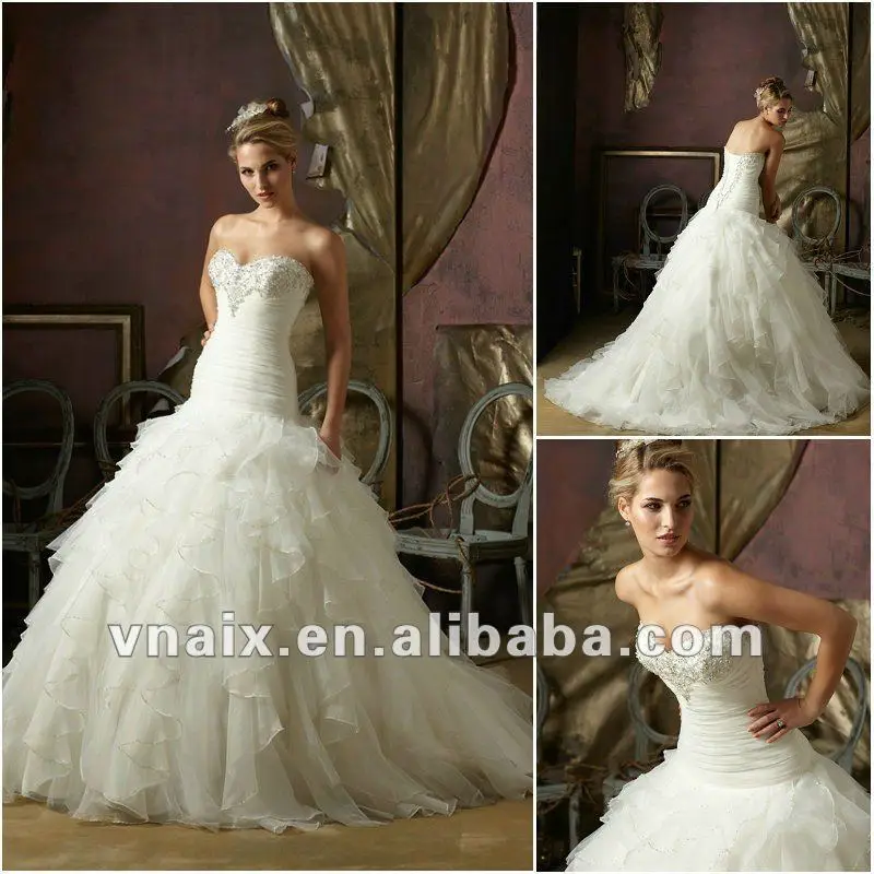 W0151 New 2013 Ruffled Organza Mermaid Beautiful Wedding Dress | Свадьбы и торжества