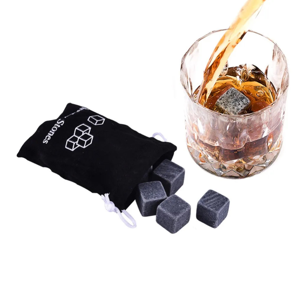 

6pcs/set Natural Whiskey Stones Sipping Ice Mold Whisky Stones Whisky Rocks Cooler Party Wedding Gift Christmas Bar Accessories