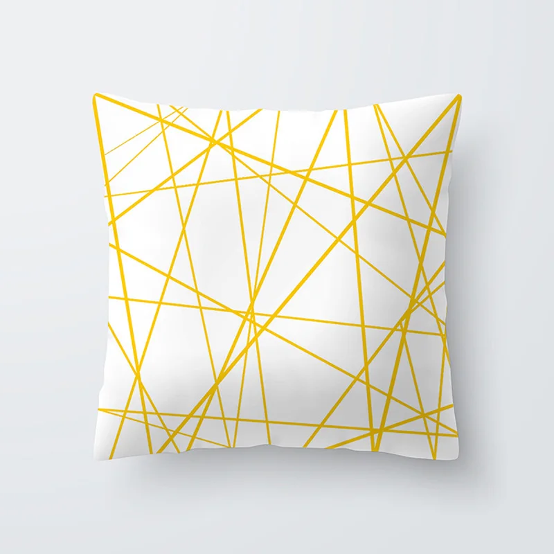 Подушка Чехол желтый квадрат Подушка Чехол размером 45*45 см полиэстер велюром Кровать Декоративные Чехлы для подушек с рисунком в виде геометрических фигур Прямая - Цвет: PTZT002-26