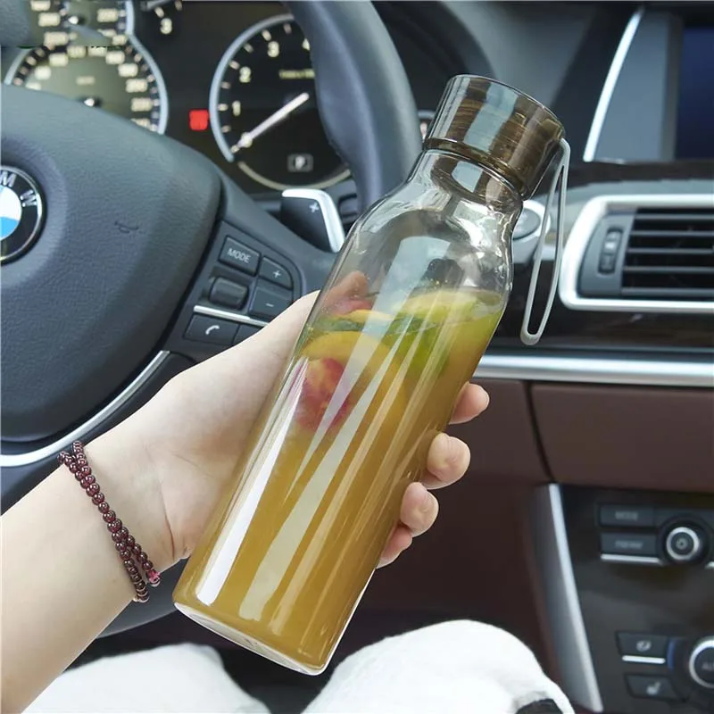 500 мл портативная герметичная Спортивная бутылка для путешествий, скалолазания и бега, кухонные принадлежности, высокая емкость, бутылка для воды из поликарбоната - Цвет: Светло-серый
