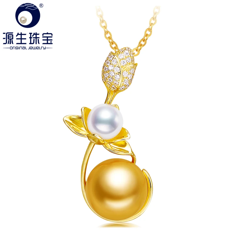 

[YS] Sea Water Pearl Pendant Necklace 11-12mm South Sea Pearl Pendant 925 Silver Pendant