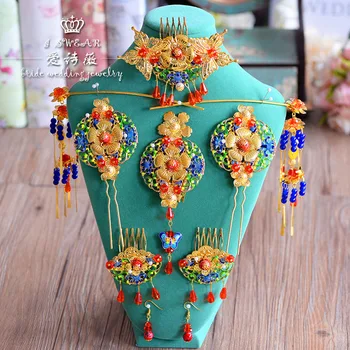 

Love poems of Wei Chinese bride wedding dress suit costume headdress headdress ornaments show clothing accessories Coronet wo