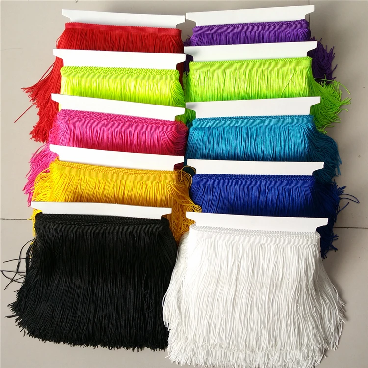 

10Yard/Lot 15CM Long Polyester Lace Tassel Fringe Lace Trim Sew Latin Dress Stage Perform Garment Curtain DIY Accessories M0110
