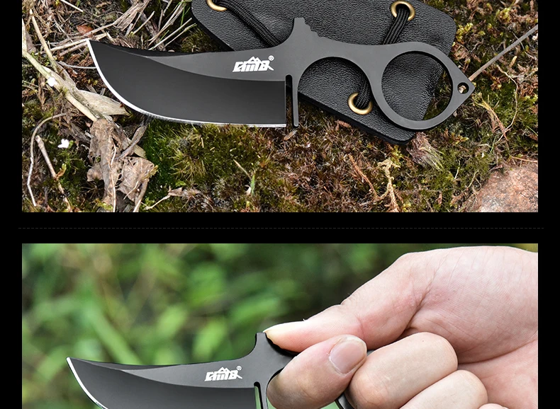 CIMA A862 Полный Тан фиксированным лезвием нож с k оболочкой, тактический шейный нож