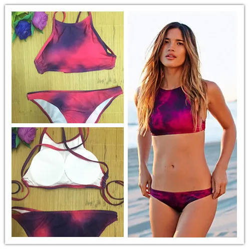 high neck racerback bikini top