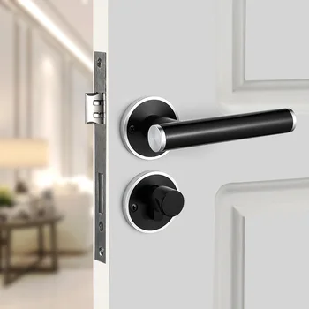 

Modern Indoor Bedroom Split Door Lock, Classic Simple Split Cadeado Black Handle Mechanical Lock Bedroom Door Hardware Lock
