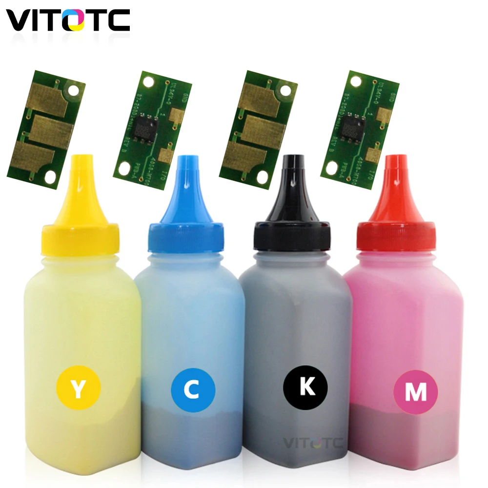 4PC Bottle Toner Powder+ 4PCS Chip For Konica