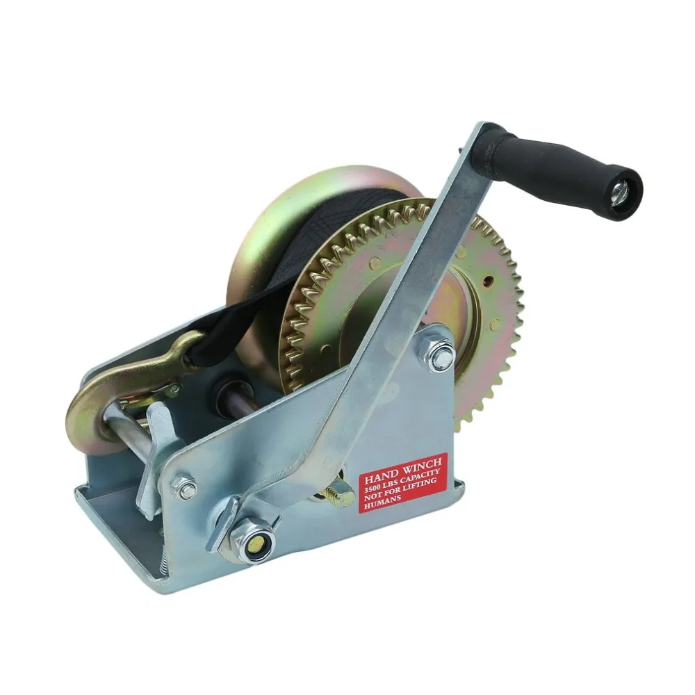 

1500kg Professional Hand Winch Webbing Strap 8M Manual Operated Winch Truck Auto Boat Trailer Lifting Tool