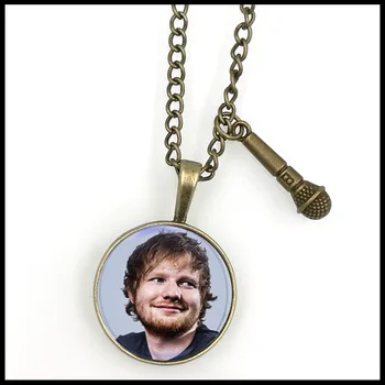 ED SHEERAN singer inspirational necklace MUSIC fandom dome microphone jewelry NW2054
