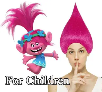 

2017 Trolls Poppy Kids Wig Party Cosplay Trolls Party Supplies Hairpiece IN STOCK 4 colors Available 10pcs/lot DHL Free