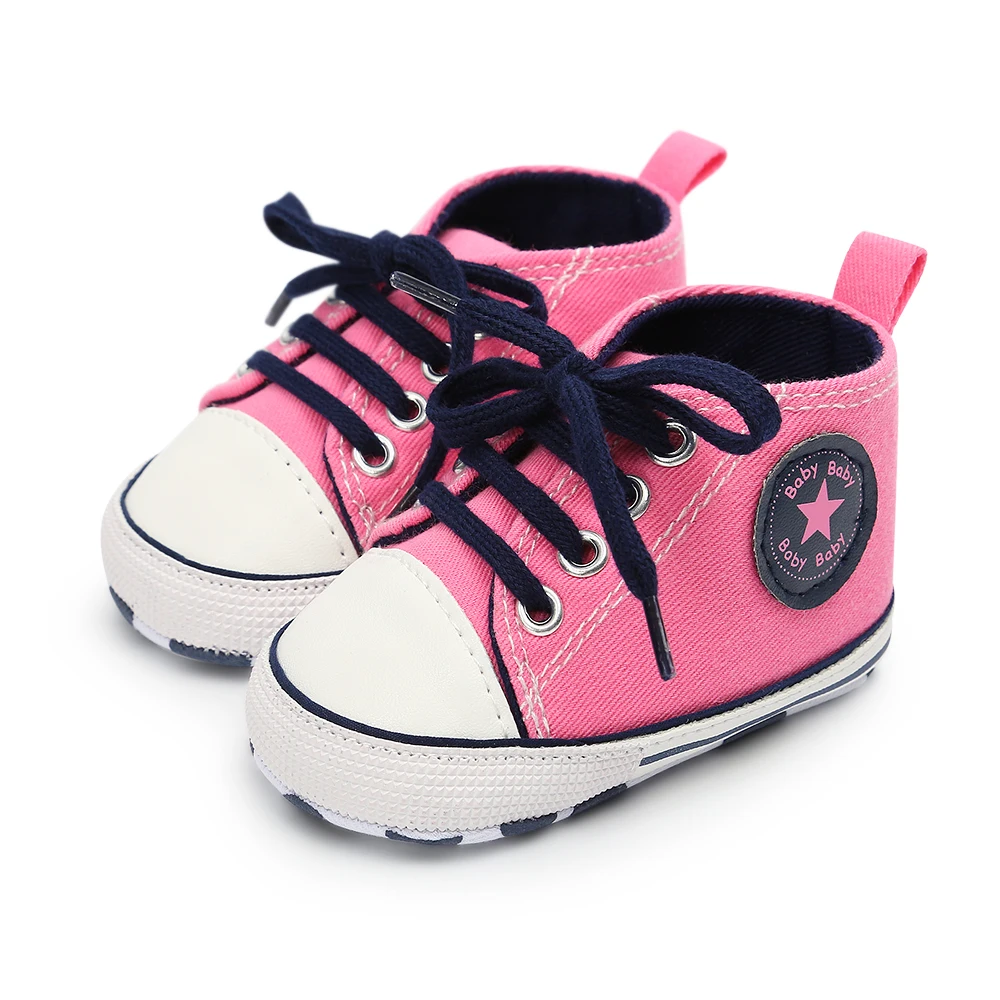 Новая модная одежда для малышей для маленьких мальчиков и для девочек на мягкой подошве обувь тканевая Нескользящие кроссовки ходунков