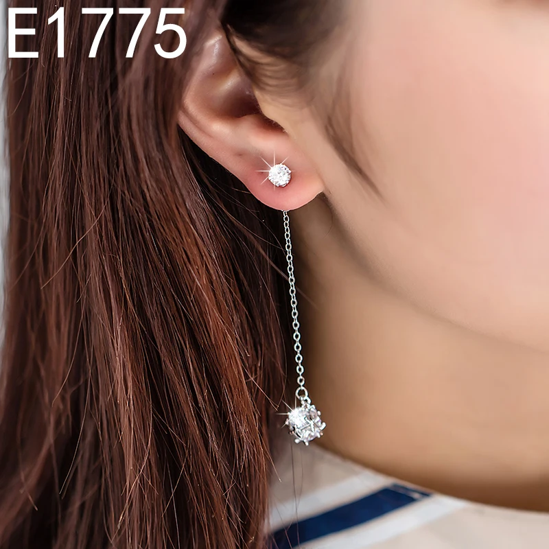 Женские серьги подвески MZC новые длинные в виде цветка с цирконом|big earrings for women|big