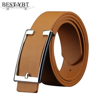 

Best YBT Men PU leather Belt Alloy smoother buckle Belt men fashion casual Individual discount Plate buckle cowboy Belt