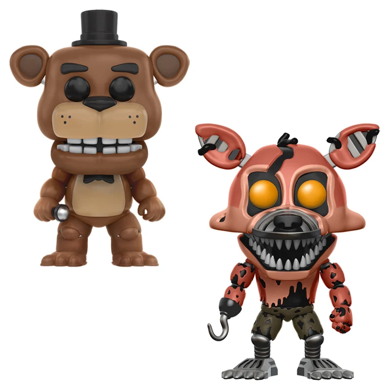 Five Nights At Freddy's» «пять ночей у Фредди» с рисунком персонажей из игры «пять ночей в Фредди» 2 шт./компл. игрушки куклы Бонни и Чика Фокси» из мультфильма для мальчика, с принтом Фредди 5 Fazbear кукол с принтом "Кошмар Медведь ПВХ фигурки - Цвет: 2PCS