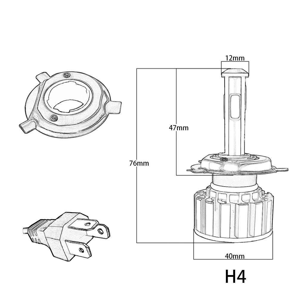 CROSSFOX 360 градусов Автомобильный светодиодный H4 H7 9003 HB2 H8 H9 H11 9005 9006 HB3 HB4 светодиодный 12V 6000 К фар автомобиля лампы авто лампы 8000LM