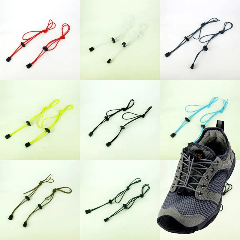 New 1 Pair Fashion Locking no Tie Lazy ShoeLaces Sneakers Elastic Shoelace Old People Adult Children Safe Elastic Laces Cordones
