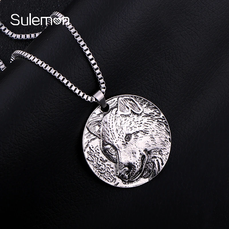 Wolf Head Pendant Stainless Steel Necklace For Men Trendy High Quality