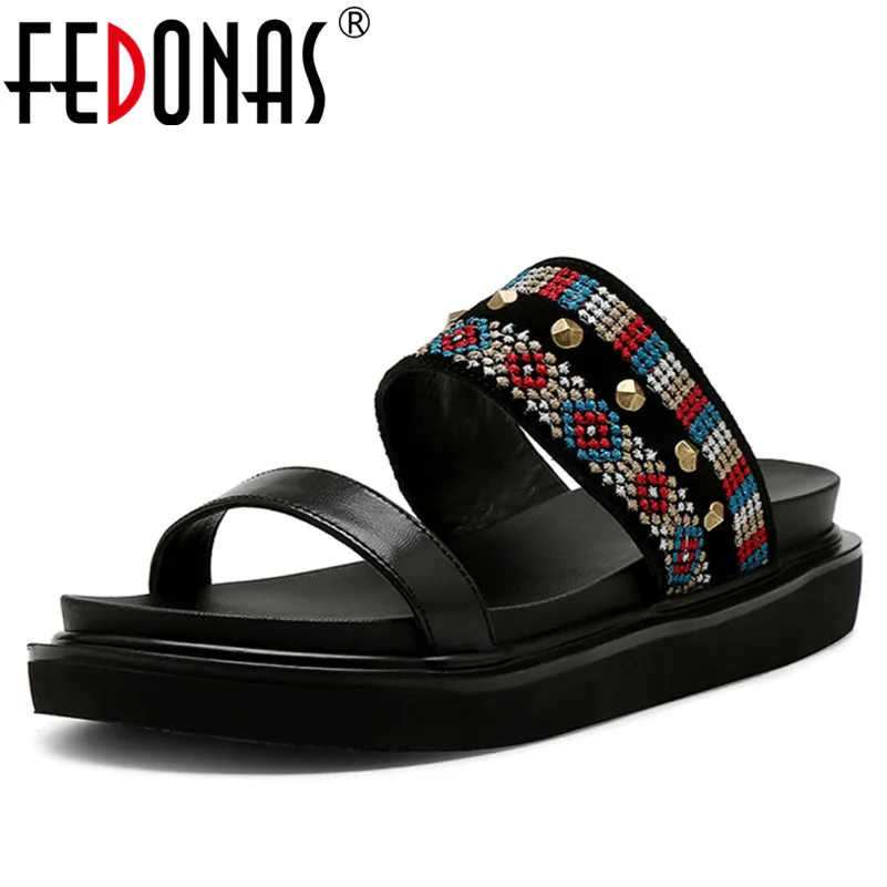 

FEDONAS Summer Women Cow Suede Sandals Fashion Open Toe Slip-on Wedge Heels Platform Sandals Lady Comfort Casual Shoes Woman