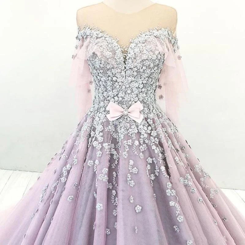 Robe de soiree, Дубай, вечерние платья лавандового цвета, vestido de festa, длинное вечернее платье с бисером, вечернее платье с длинными рукавами, abendkleider