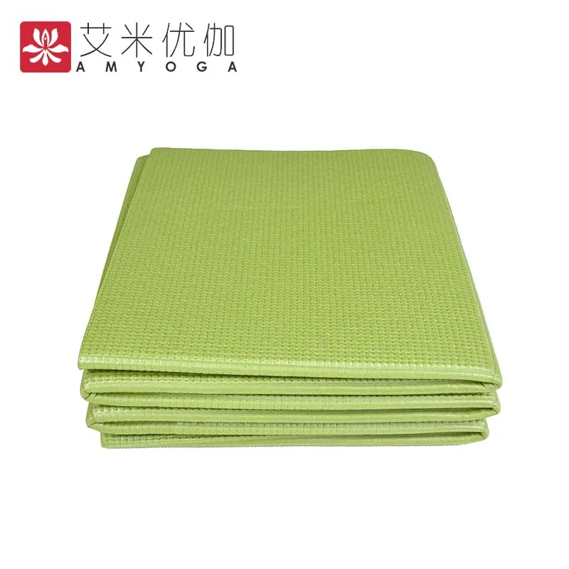Am Йога легко носить складные ПВХ коврики для йоги для фитнеса безвкусный пилатес тренажерный зал - Цвет: Зеленый
