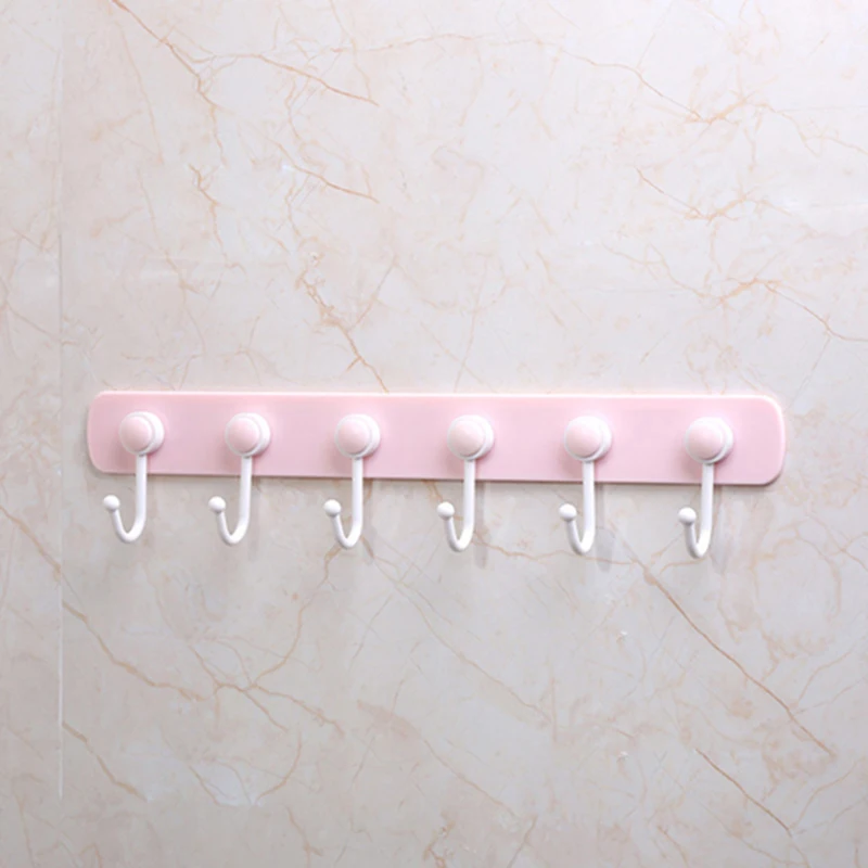 1 шт. крепкий настенный стеллаж для хранения дома настенная Вешалка Органайзер кухонные Крючки для подвешивания аксессуары для ванной комнаты - Цвет: Розовый