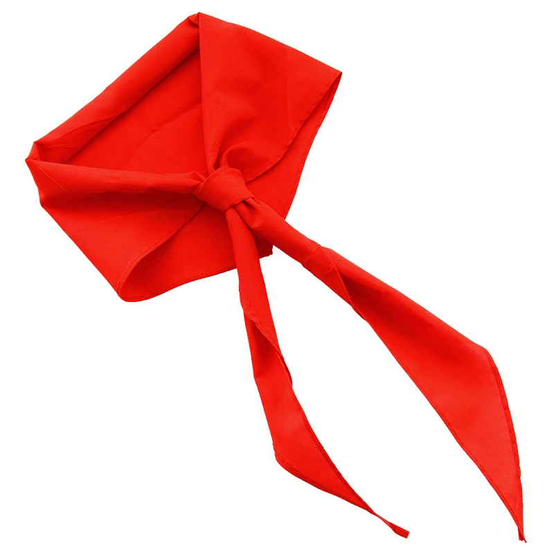 Luna&Dolphin Women Triangle Towel Scarf 120x25cm Solid Color Chiffon Cotton Classic Red Scarves Belt China Style Red Tie Choker 2