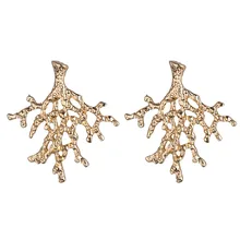 Huidang серебряного цвета розового золота из цинкового сплава, цинковый сплав Дерево Серьги-ветки для Для женщин подарок ювелирных изделий серьги шпильки