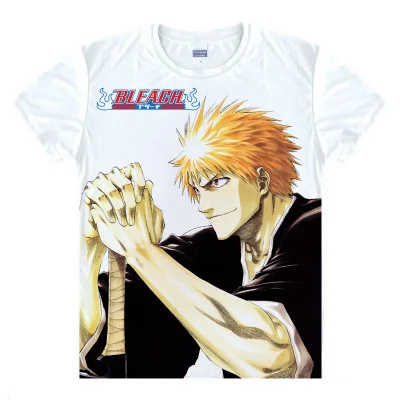 Аниме Bleach косплей Aizen Sousuke футболки с короткими рукавами и принтом Kurosaki Ichigo футболки Hitsugaya Toushirou Повседневные Дышащие Топы - Цвет: 11