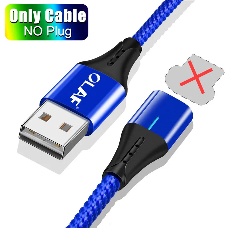Двусторонний Магнитный usb-кабель Олаф, Магнитный зарядный кабель для iPhone XS Max XR X 8 7 6 6S 5 5S, шнур для iPad - Цвет: Blue Only Cable