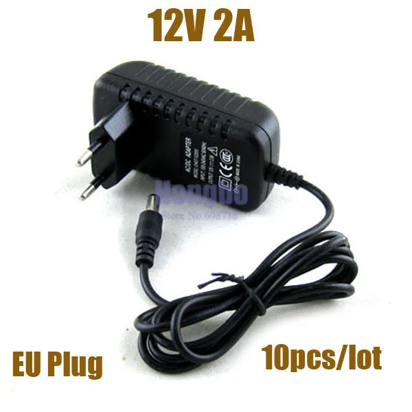 

10pcs/Lot AC 100-240V to DC 12V 2A Power Adapter Supply Charger For LED Strips Light EU Plug Free Shipping
