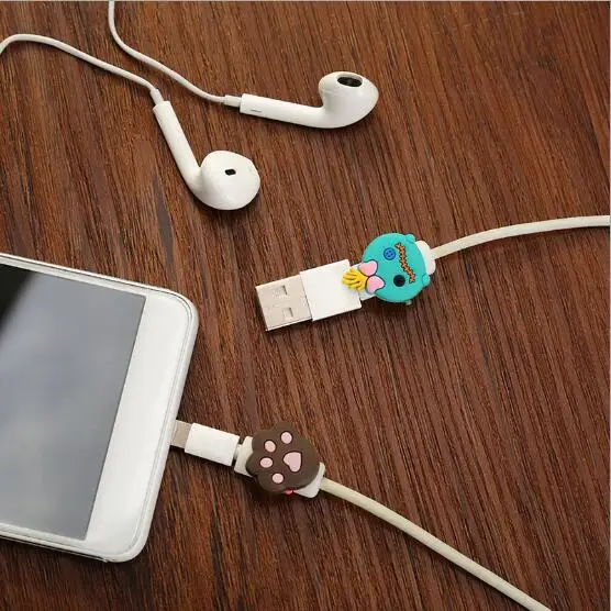 500 шт телефон зарядный кабель протектор USB шнур защитный чехол для кабеля для iphone провода защитные зажимы