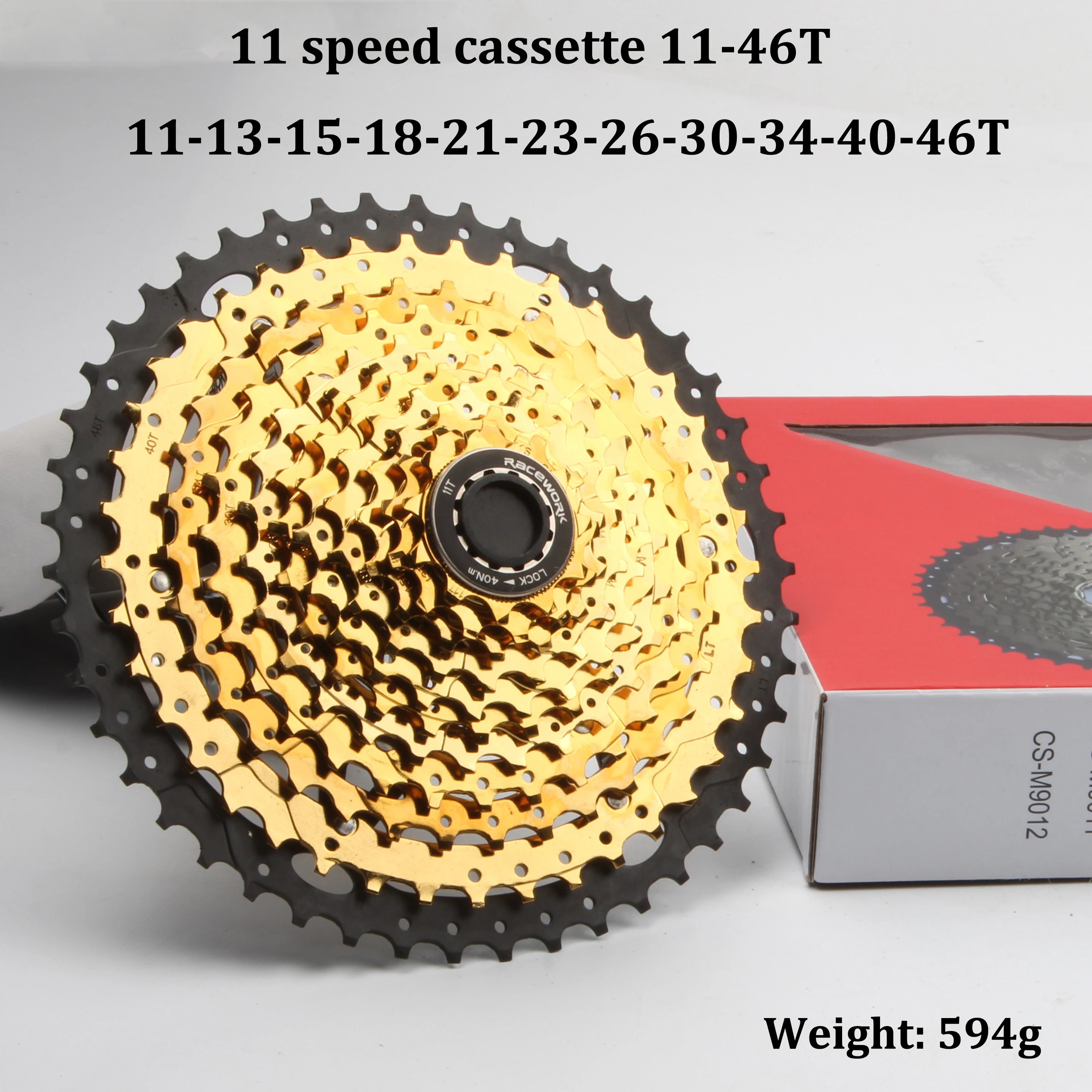 Racework Sunracing xx1 11 Speed 11-46T 11-50T  11-52 t GOLD Cassette, 10 Speed 11-42T  11-46T,11-50t  12 Speed 11-52T Wide Ratio